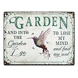 Wander Prints Birthday Gardener Gift for women, men Mom, Dad, Grandma, Grandpa Who Love Garden -Christmas House Warming Gift Hummingbird Metal Sign, Tin Sign