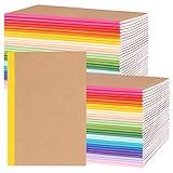 EOOUT 60 Pack A5 Kraft Notebooks, Composition Notebooks Lined Journal Bulk, 15 Colors with Rainbow Spines, 60 Pages for Kids Women Girls, School Office Supplies