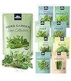 Organic Herb Seeds for Planting, Indoor Outdoor and Hydroponic Garden, incl Basil Cilantro Mint and Dill Seeds, Non GMO and USDA Certified Organic, Gardening Variety Pack