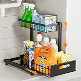 Saydear Under Sink Organizer Storage 2-Tier Sturdy Steel Pull-Out Racks, Height Adjustable, Easy Installation | Kitchen & Bathroom Organizers Pack of 1