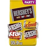 HERSHEY'S Miniatures Assorted Chocolate, Halloween Candy Party Pack, 35.9 oz