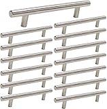 homdiy 15 Pack Brushed Nickel Cabinet Pulls 3 Inch Handles Stainless Steel Cabinet Hardware for Kitchen and Bathroom Cabinets, 5 Inch Overall Drawer Pull