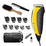 Remington HC5855 Virtually Indestructible Haircut Kit & Beard Trimmer, Hair Clippers for Men (15 pieces) , Yellow