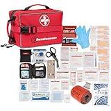 Surviveware Comprehensive Premium First Aid Kit Emergency Medical Kit for Travel Camping Gear, Survival Kits, Home Essentials and Outdoor Emergencies - Large, Red