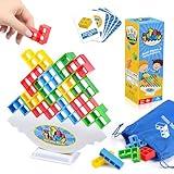 Tetra Tower Balancing Stacking Toys, 32PCS Board Games for Kids & Adults, 2 players Balance Game Team Building Blocks STEM Toy with Storage Bag, Boys Girls Gifts, Perfect for Family, Parties, Travel