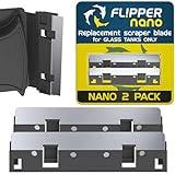 FL!PPER Flipper Nano Aquarium Algae Scraper Replacement Blades for Fish Tank Cleaning Kits – Stainless Steel Replacement Blades for Glass Tanks – Aquarium Cleaner Blades, 2 Pack