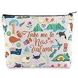 WZMPA New Zealand Travel Cosmetic Bag New Zealand Souvenir Gifts Take Me To New Zealand Zipper Pouch Bag New Zealand Merchandise (To New Zealand)