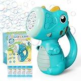 PANACARE Dinosaur Bubble Machine for Kids Automatic Bubble Maker with Lights,5000+ Bubbles per Minute/Bubble Solution Included Best Summer Outdoor Dinosaur Bubble Toy for Kids Birthday Party Favors