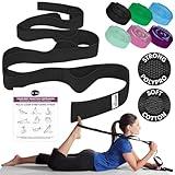 TECEUM [New 2024] Stretching Strap for Yoga & Physical Therapy – 10 Loops – Non-Elastic Leg Stretch Straps for Stretching, Exercising, Pilates, Post-Injury Rehabilitation for All Levels – Men & Women