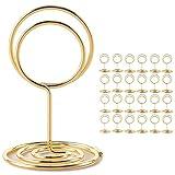 26Pcs Table Number Holders, Place Card Holders, Wire Picture Holders, Small Table Card Holders, Photo Holders for Centerpieces, Wedding Reception, Party, Birthday (Gold)