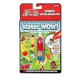 Melissa & Doug On The Go Water Wow! Reusable Water-Reveal Coloring Activity Pad – Sports - Party Favors, Stocking Stuffers, Travel Toys For Toddlers, Mess Free Coloring Books For Kids Ages 3+