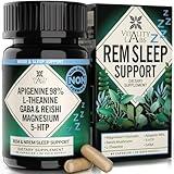 Vitality Labs Natural Sleep Aid Supplement for Adults Without Melatonin - Non-Habit Forming Herbal Sleep - GABA, L-Theanine, Reishi Mushroom, Apigenin, Magnesium Glycinate, 5-HTP - 90 Vegan Capsules