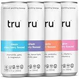 Tru Recovery Seltzer, Variety Flavored Sparkling Water Made with Real Fruit Juice - Immune Support, Sleep, and Detox Drinks - Caffeine Free, Kosher, GF, No Added Sugar Beverages, 12oz (Pack of 12)