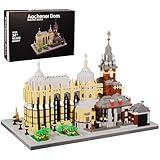 JXRLMB Germany Church Architecture Micro Building Blocks Kit 6650 Pieces Aachen Cathedral Miniature World Famous Architectural Model Kit Collectible Building Set for Adults and Children Age of 14+