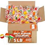 Classic Lollipops - 5 Pounds - Suckers and Lollipops for Kids - Halloween Lollipops - Flat Round Candy Pops Individually Wrapped - Assorted Flavors Suckers for Banks, Schools, Offices