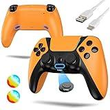 Ymir Controller for PC Controller, PS4 Controller Work with Steam/Amazon Luna Game Controller, Wireless Controller for Fire TV/Apple TV/Mac/iOS/Windows with Programmable Buttons(Orange)