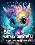 Fantasy Creatures Coloring Book: Kawaii coloring book with cute fantasy dragons, unicorns and mythical creatures, for all ages