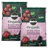 Miracle-Gro Organic Raised Bed & Garden Soil with Quick Release Natural Fertilizer, Peat Free, 1 cu. ft., 2-Pack