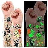 Partywind 250 Styles Glow Halloween Party Supplies, Luminous Halloween Temporary Tattoos for Kids Birthday Party Decorations Favors, Halloween Goodie Bag Fillers (24 Sheets)