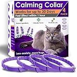 PetAtlas 4 Pack Calming Collar for Cats – Pheromone Cat Calming Collar Cat Anxiety Relief and Stress – Adjustable Water Resistant Breakaway Calming Collars Natural Ingredients Pheromones Rapid Effect