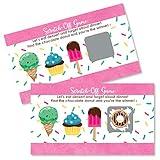 Big Dot of Happiness Sweet Shoppe - Candy and Bakery Birthday Party or Baby Shower Game Scratch Off Cards - 22 Count