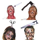 CCINEE 4 Pieces Halloween Costume Weapon Headband Bleeding Knife Headband Accessory Horrible Funny Prop for Party Favors