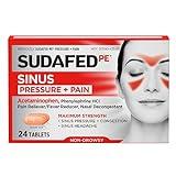 Sudafed PE Sinus Congestion Maximum Strength Non-Drowsy Decongestant Tablets, 24 ct