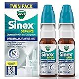 Vicks Sinex SEVERE Nasal Spray, Original Ultra Fine Mist, Decongestant Medicine, Relief from Stuffy Nose due to Cold or Allergy, & Nasal Congestion, Sinus Pressure Relief, 265 Sprays x 2