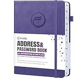 Address Book with Alphabetical Tabs, Hardcover Password Book, Address Organizer Keep Track of Phone Numbers, Special Days, Birthdays, Anniversaries and Notes (5.3'' x 7.7", Purple)