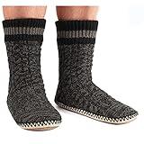 cosyone1997 Mens Fuzzy Slipper Socks with Soles, Warm House Shoes Indoor, Winter Cozy Christmas Birthday Father's Day Gifts Unique for Him Dad Grandpa Husband Boyfriend, Adult Size 10-11 Black