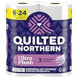 Quilted Northern Ultra Plush Toilet Paper, 6 Mega Rolls = 24 Regular Rolls, 3X Thicker*, 3 Ply Soft Toilet Tissue