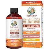 MaryRuth's Liquid Multivitamin + Lustriva® Hair Growth | Biotin 10000mcg | Vitamin D | B Vitamins | Clinically Tested for Thicker Hair, Wrinkles, Fine Lines, Skin Care | Ages 18+ | 15 Fl Oz