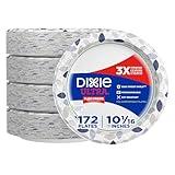 Dixie Ultra, Large Paper Plates, 10 Inch, 172 Count, 3X Stronger, Heavy Duty, Microwave-Safe, Soak-Proof, Cut Resistant, Disposable Plates For Heavy, Messy Meals