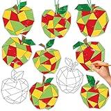 BeYumi Coloring Apple Craft Kit - 83Pcs Back to School Color Your Own Apple Kit for Kids End of Year Student Gifts First Day of School DIY Geometric Apple Cards School Classroom Party Activity Decor