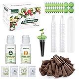 GardenCube 166pcs Hydroponic Pods Kit: Grow Anything Kit with 40 Grow Sponges, 40 Grow Baskets, 40 Grow Domes, 40 Pod Labels, 6 A&B Plant Food - Compatible with Hydroponics Supplies from All Brands