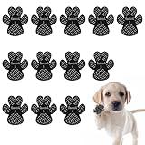 shudyear Paw Protection Anti-Slip Handle Prevents Your Dog from Slipping on Hardwood Floors,Perfect for hot Roads,Disposable self Adhesive Dog Shoes Boots Socks Replacement 12pcs (S)