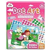 ZMLM Dot Art Craft Activity： Dot Stickers for Toddlers, No Mess Art and Craft for Kids, Toddler Craft Supplies, DIY Activities, Travel Toys, Birthday Christmas Gifts for Girls Ages 3, 4, 5, 6, 7, 8