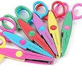 Decorative Paper Edge Scissor Set –5'' Colorful Paper Edger Scissors Great for Kids, Teachers, Crafts, Scrapbooking, DIY Projects and Kids Crafts, Set of 6 (5inch)