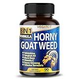 VEGATOT 8 in 1 High Strength Horny Goat Weed 15,420MG Concentrated Extract with Yohimbine Tongkat Ali Maca Root Fenugreek Boost Energy Stamina 3-Month Supply (90 Count (Pack of 1))