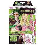 Make It Real Disney Zombies Fashion Design Sketchbook for Girls - Create Outfits for Addison & Bree with Stickers, Stencils, Design Guide - Creative Gift for Kids Ages 6+, Develops Real-World Skills