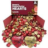 Reeces Peanut Butter Hearts Chocolate bulk - 2 Pounds Approx 80 Hearts Gold & Red Foil - Individually Wrapped Candy Snacks - Milk Chocolate Reeces Peanut Butter Hearts - Perfect Chocolate Gift - Snacks For Adults and Kids, Ideal For Chocolate Gift Basket