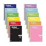 Oxford Spiral Notebook 12 Pack, Bulk College Ruled Spiral Notebooks for School, 1 Subject Writing Journal, College Ruled Paper, 8 x 10-1/2 Inches, Color Assortment May Vary, 70 Lined Sheets (65205)