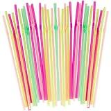 Flexible Plastic Straws Disposable, Vibrant & Colorful Assortment Bendy, Stylish Drinking Straws for Every Occasion & Party Decoration, 175 Count