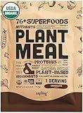 Plant Meal Replacement Shake - Chocolate - 25g of Plant Based Vegan Protein Powder, 76+ Organic Superfoods, Vitamins & Minerals, Mushrooms, Super Greens, Digestive Enzymes & Probiotics - 1 Serving