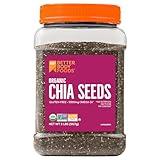 BetterBody Foods Organic Chia Seeds 2 lbs, 32 Oz, with Omega-3, Non-GMO, Gluten Free, Keto Diet Friendly, Vegan, Good Source of Fiber