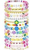 14 Pcs Preppy Friendship Bracelets Set Gifts for Teen Girls 12 14 16 18 13 15 Year Old Colorful Beaded Charm Boho Jewelry for Women Valentine's Day Christmas Birthday Gifts Idears (multicolor)