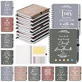 Kosiz 30 Set Christian Gift Set Bulk Bible Verse Pens Spiral Religious Notebook with Sticky Notes Motivational Notebook for Teacher Student Sunday School Bible Study Supplies(Multicolored,Boho)