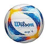 Wilson AVP Splatter Volleyball, Blue/Yellow/White, Official Size