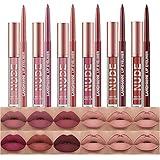 BestLand 12Pcs Matte Liquid Lipstick + Lip Liner Pens Set, One Step Lips Makeup Kits Pigment Velvety Nude Lip Stain Waterproof Long Wear Lip Gloss Make up Gift Set (Set A)