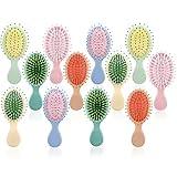 12 Pieces Mini Wet Hair Brush, Travel Detangling Brush, for Most Hair Types, with Ease Knots Without Tears or Breakage, Multicolor